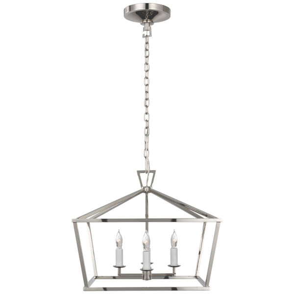 Darlana Small Wide Semi-Flush Mount Lantern in Polished Nickel by Chapman  and  Myers, image 1