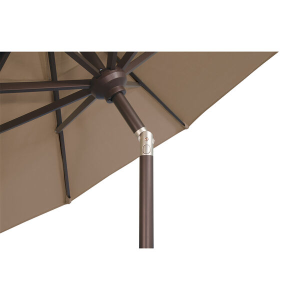Catalina 11 Foot Octagon Market Umbrella in Natural Sunbrella and Bronze, image 8