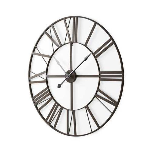 Pender Black Iron Round Wall Clock, image 1