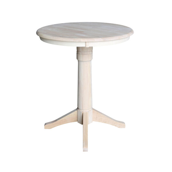 Unfinished 30-Inch Straight Pedestal Counter Height Table, image 2