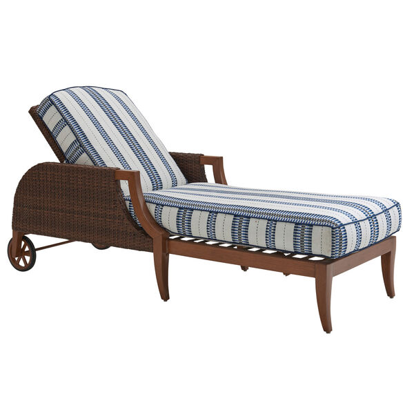 Harbor Isle Brown and Blue Chaise Lounge, image 1