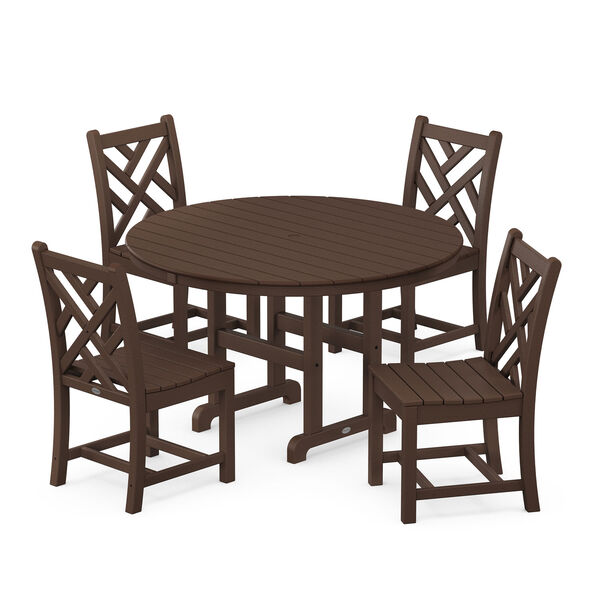 Chippendale Mahogany Round Side Chair Dining Set, 5-Piece, image 1