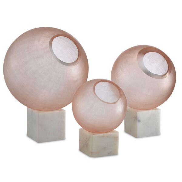Fresno Pale Pink and White Orb, Set of 3, image 1
