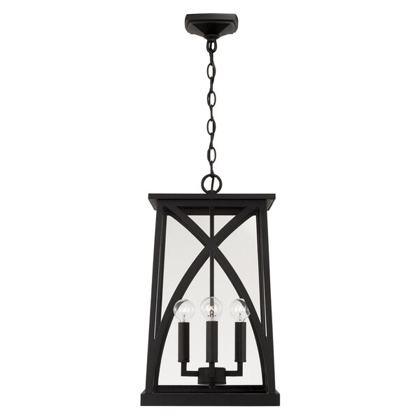 Marshall Black Outdoor Four-Light Hangg Lantern with Clear Glass, image 4