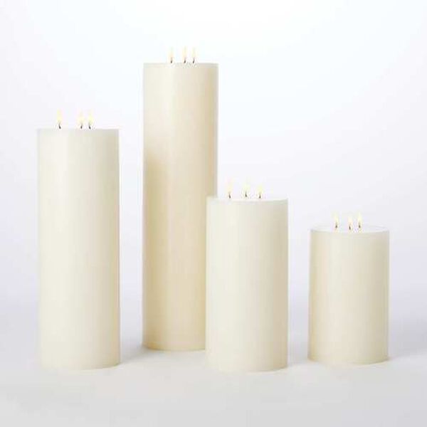 3-Wick Unscented Pillar Candle - 5 x 8, image 6