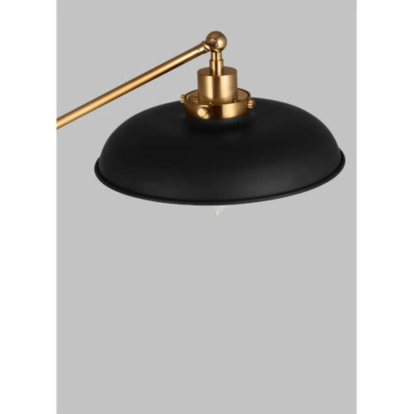 Wellfleet Midnight Black and Burnished Brass One-Light Wide Floor Lamp, image 3