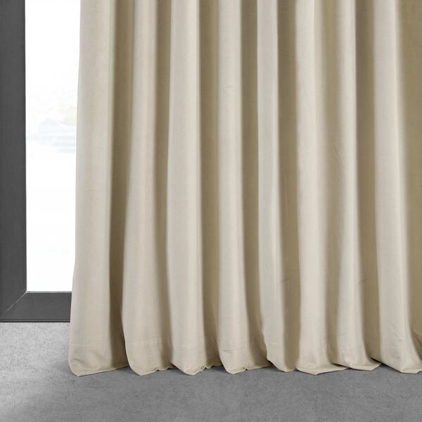 Signature Ivory Double Wide Velvet Blackout Pole Pocket Single Panel Curtain, 100 X 120, image 6