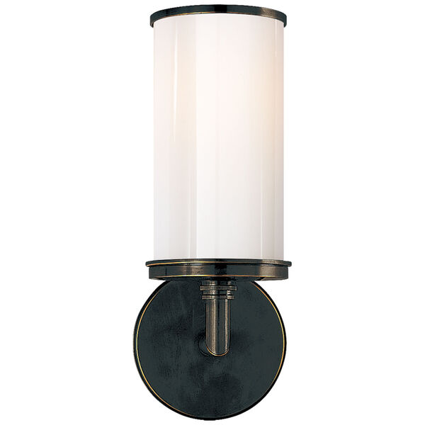 Cylinder Sconce in Bronze with White Glass by Studio VC, image 1