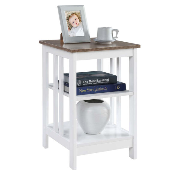 Mission Driftwood White Accent End Table, image 2