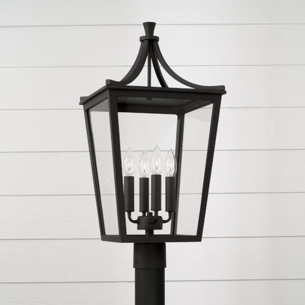 Adair Black Four-Light Outdoor Post with Clear Glass, image 3