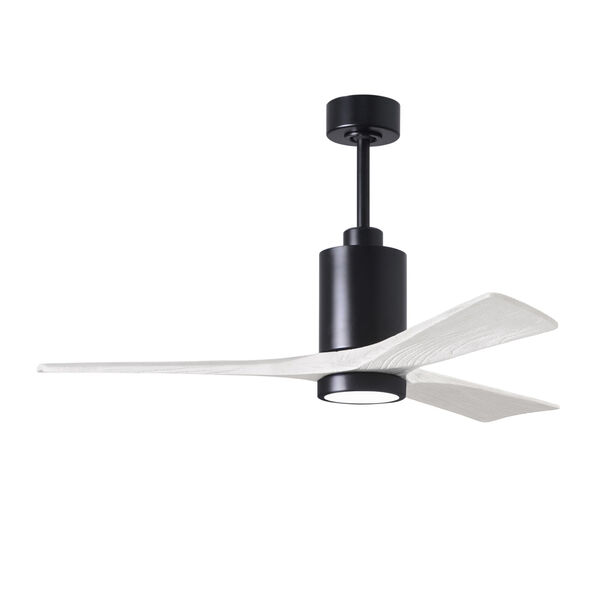 Patricia-3 Matte Black and Matte White 52-Inch Ceiling Fan with LED Light Kit, image 1