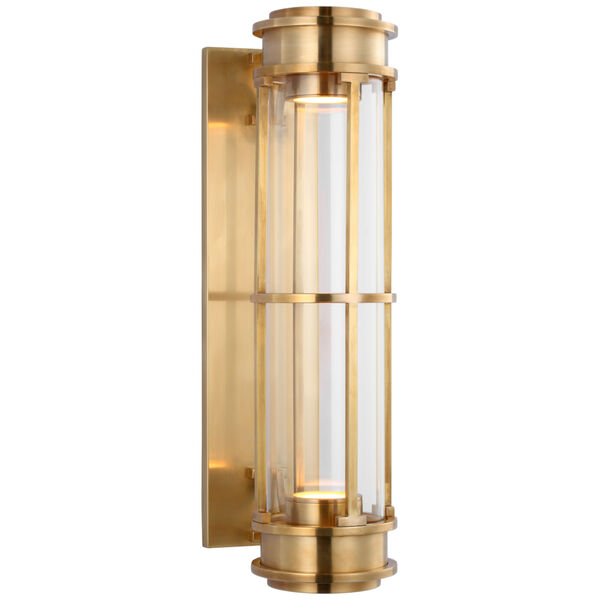 Gracie 19-Inch Linear Sconce in Antique-Burnished Brass with Clear Glass by Chapman  and  Myers, image 1