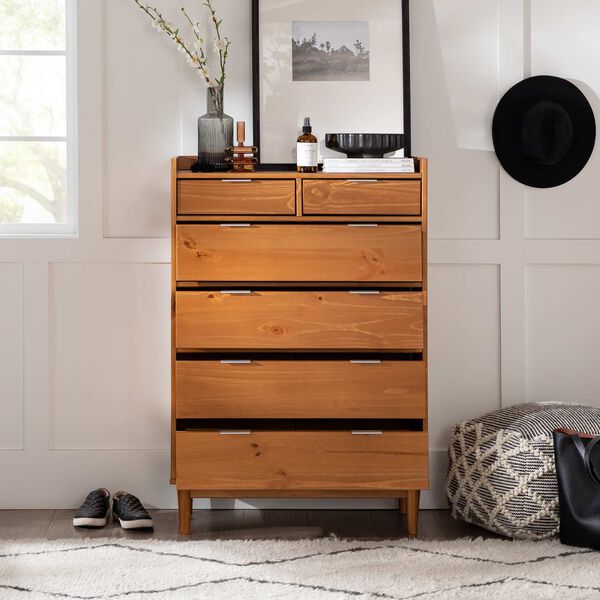 Caramel Solid Wood Six-Drawer Dresser, image 9