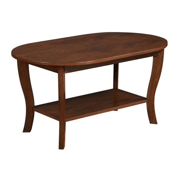 American Heritage Espresso Oval Coffee Table with Shelf, image 1