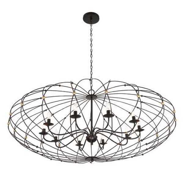 Zucca English Bronze and Antique Gold 10-Light Chandelier, image 3