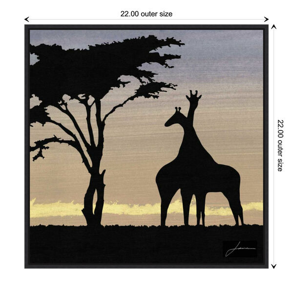 James Burghardt Black Savanna Giraffes Iv 22 x 22 Inch Wall Art, image 3