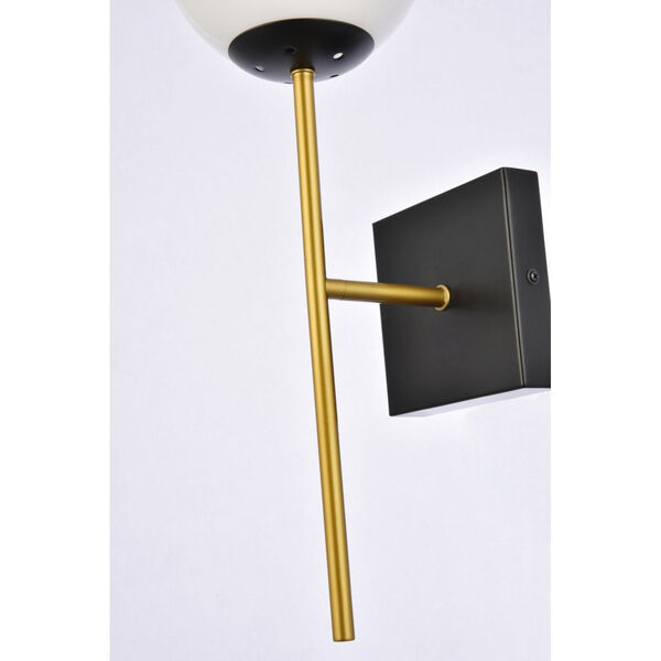 Neri Black and Brass and White One-Light Bath Vanity, image 6