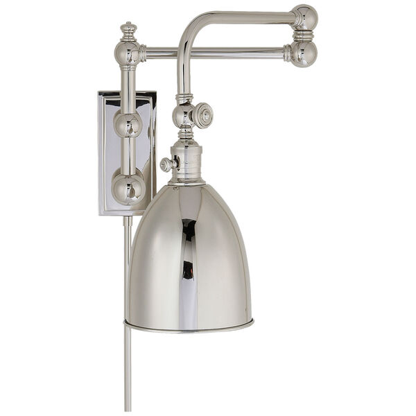 Pimlico Double Swing Arm in Polished Nickel with Polished Nickel Shade by Chapman and Myers, image 1