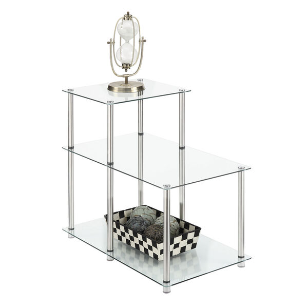 3 Tier Glass Step End Table, image 2