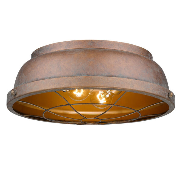 Bartlett Copper Patina Two-Light Cage Flush Mount, image 3