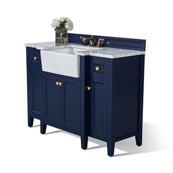 Adeline Heritage Blue 48-Inch Vanity Console with Farmhouse Sink, image 1