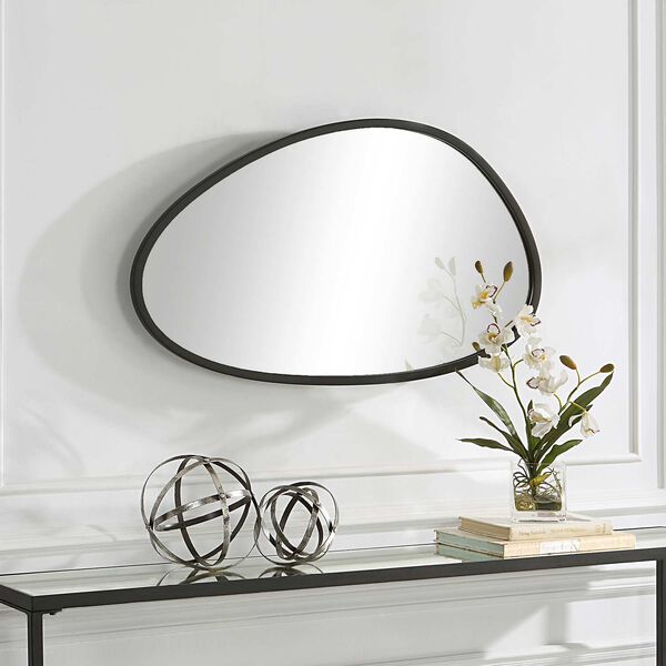 Loring Asymmetrical Black Frame Wall Mirror, image 4