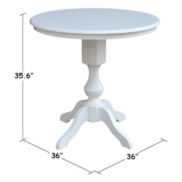 White Round Counter Height Table with Stools, 3-Piece, image 4