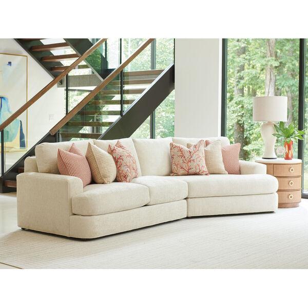 Palm Desert White and Brown Four-Seater Lansing Sectional, image 2