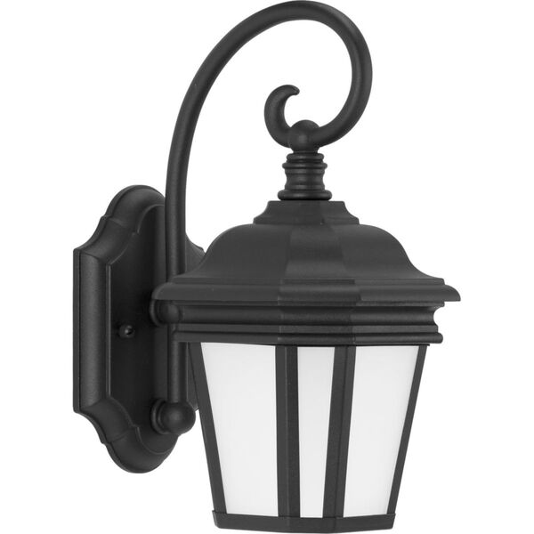Crawford Textured Black Seven-Inch One-Light Outdoor Wall Sconce with Etched Shade, image 1