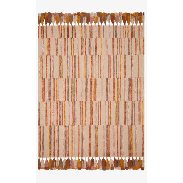 Justina Blakeney Jamila Oatmeal and Santa Fe Spice Rectangle: 2 Ft. 3 In. x 3 Ft. 9 In. Rug, image 1