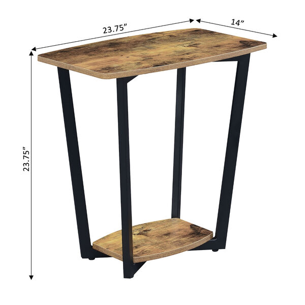 Graystone End Table with Shelf in Barnwood and Black, image 3