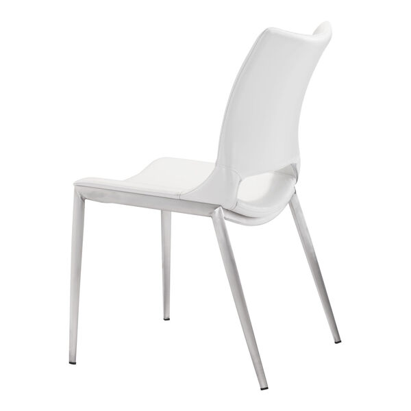 Ace White and Silver Dining Chair, Set of Two, image 6