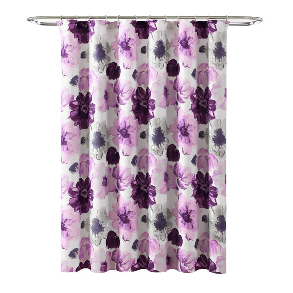 Leah Gray and Purple 72 x 72 In. Shower Curtain, image 6
