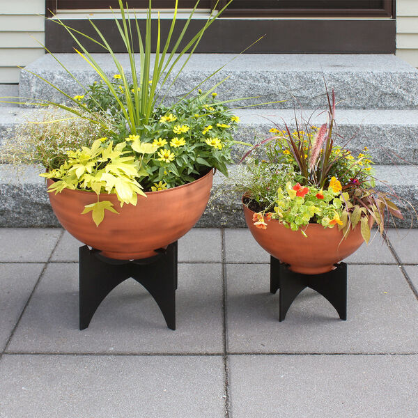 Norma II Burnt Sienna Planter with Flower Bowl, image 6