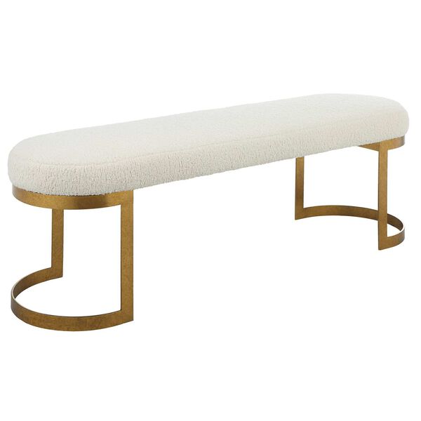 Infinity Antique Gold and Natural Bench, image 1