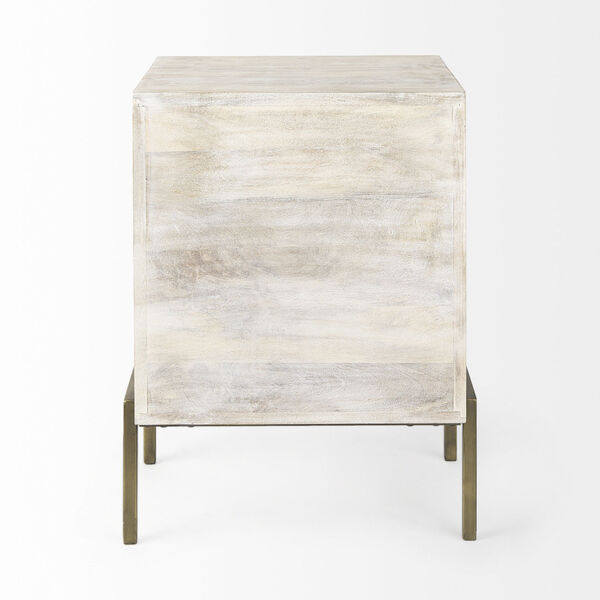 Arelius White and Gold Side Table, image 4