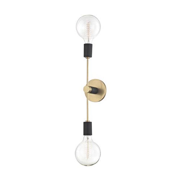 Logan Aged Brass 5-Inch Two-Light Wall Sconce, image 1