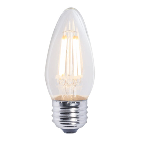 Pack of 4 Clear LED Filament B11 40 Watt Equivalent Standard Base Warm White 350 Lumens Light Bulbs, image 1