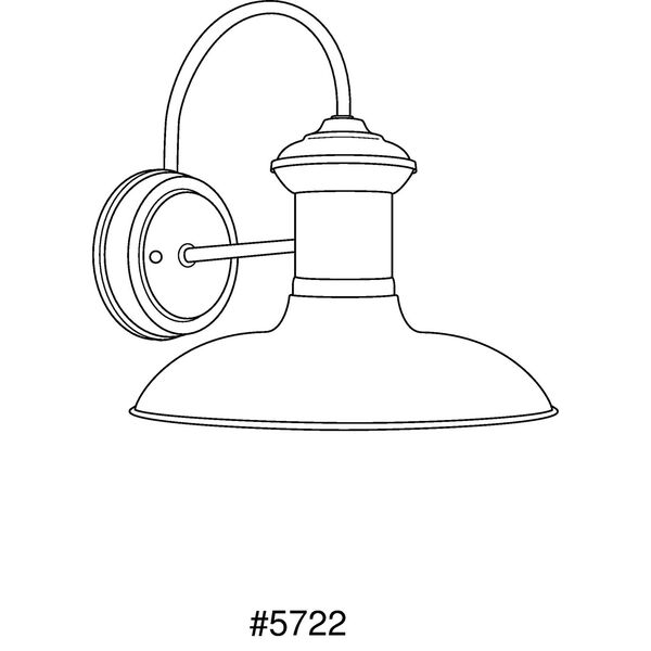 P5722-14:  Brookside Copper One-Light Outdoor Wall Lantern, image 2