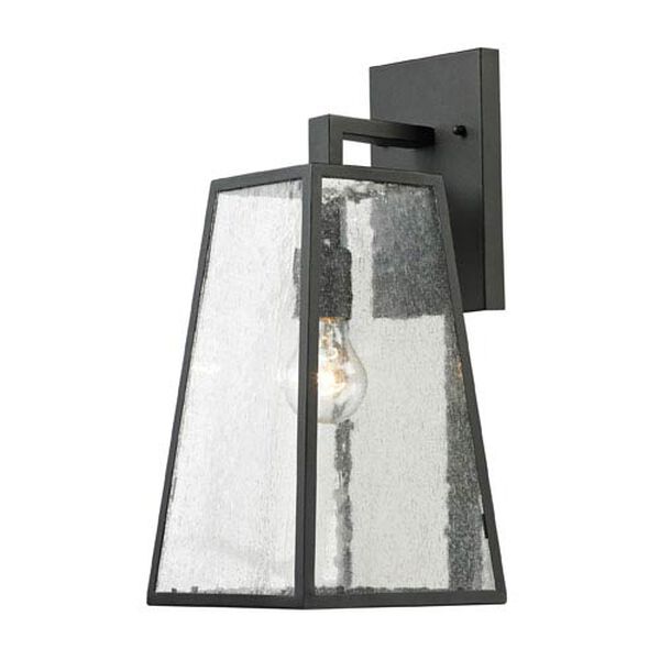 Meditterano Matte Black One Light Outdoor Wall Sconce, image 1