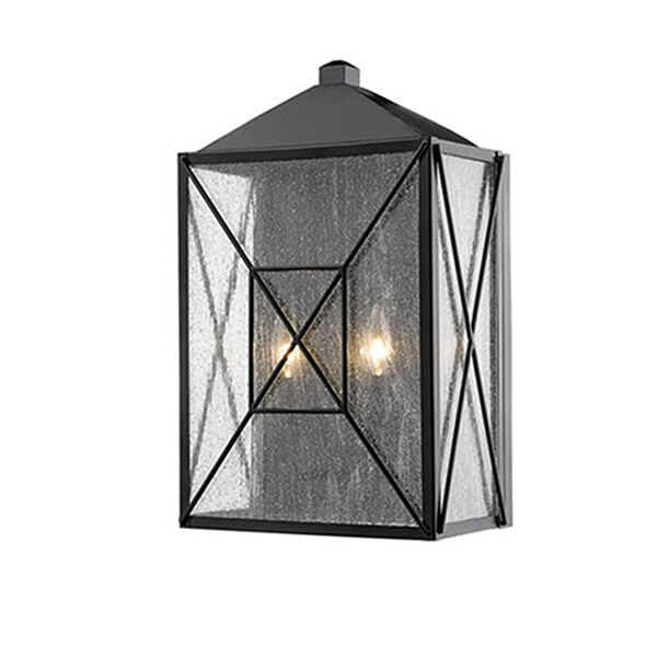 Jackson Black 12-Inch Two-Light Outdoor Wall Sconce, image 1