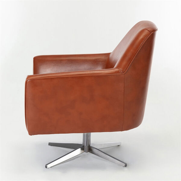 Phoenix Caramel Leather Gel Swivel Armchair, image 5