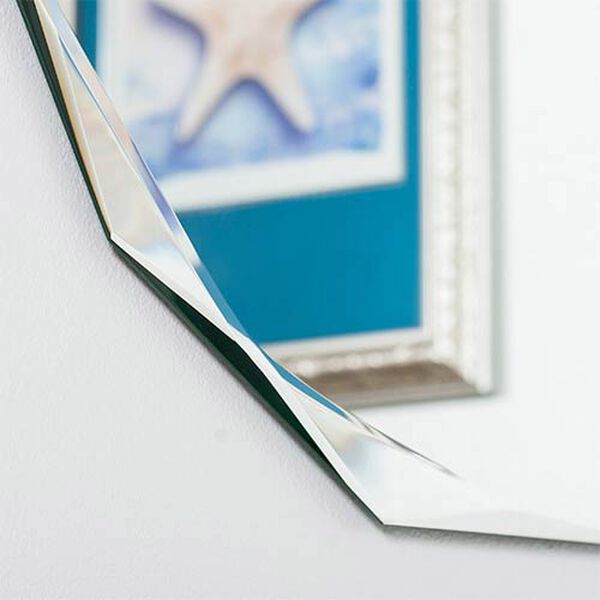 Round Diamond Beveled Frameless Wall Mirror, image 2