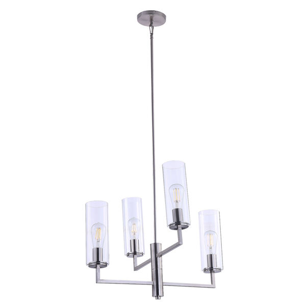 Acacia Brushed Nickel Four-Light Chandelier, image 1
