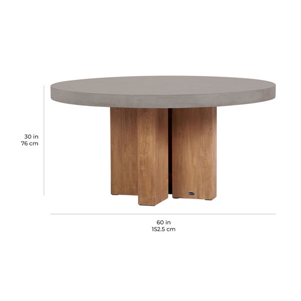 Perpetual Java Teak and Concrete Dining Table, image 4