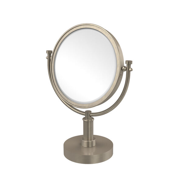 8 Inch Vanity Top Make-Up Mirror 4X Magnification, Antique Pewter, image 1