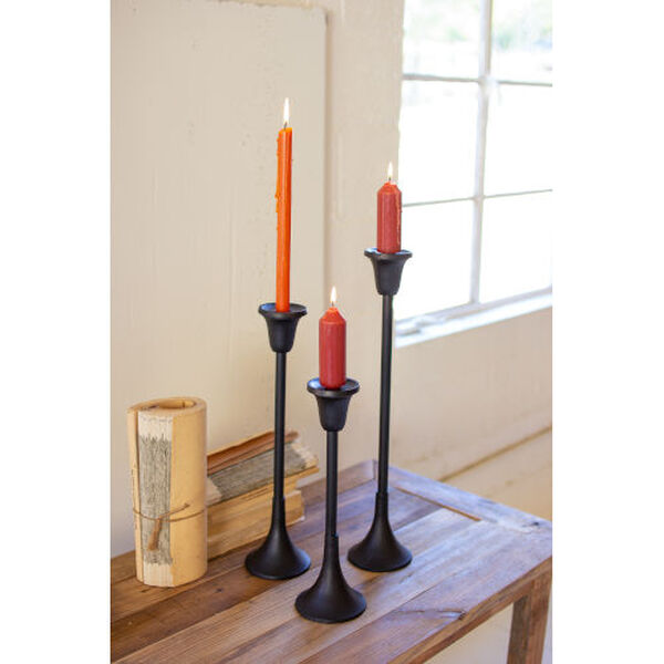 Black Metal Taper Candle Stands, Set of 3, image 3