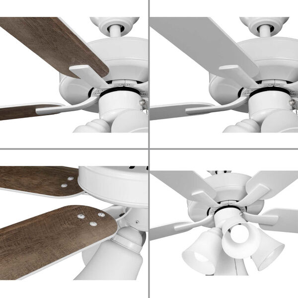 AirPro Builder 52-Inch Four-Light LED Ceiling Fan with Frosted Glass Light Kit, image 5