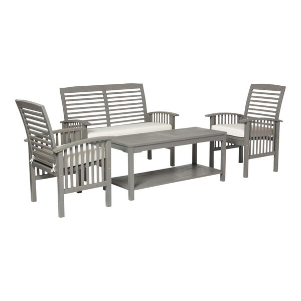 Gray Wash 24-Inch Four-Piece Classic Outdoor Chat Set, image 3