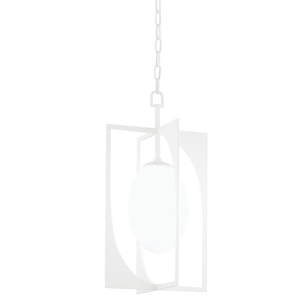 Enzo Gesso White One-Light Pendant, image 1